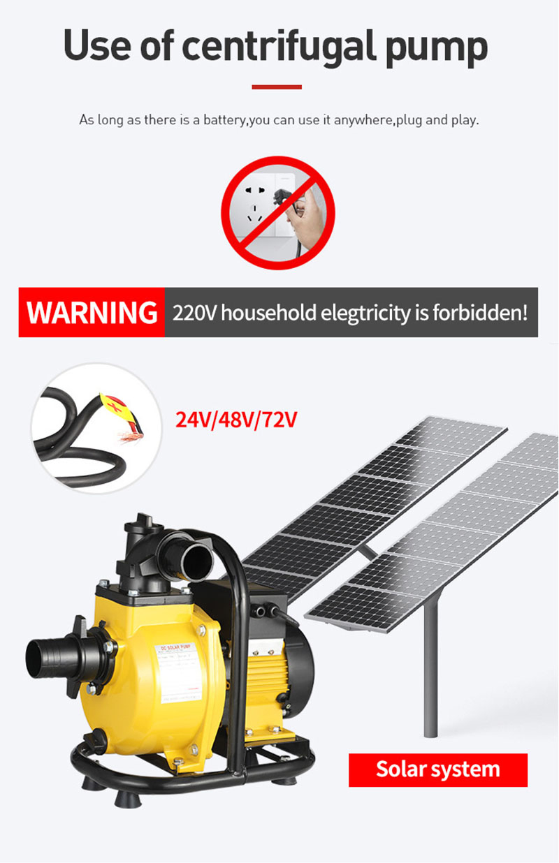 DC48V 60V 72V 1.1kw 1.5kw 2.2kw Self-Priming Solar Water Pump