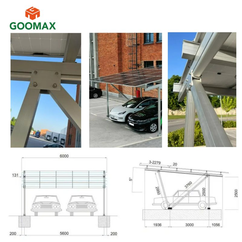 Goomax Premium Solar Carport System Solar Car Parking Design Efficient Car Parking Solutions