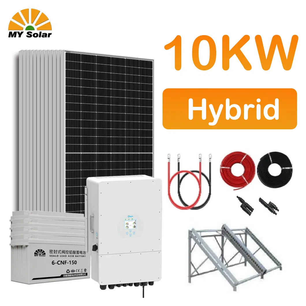 Home Use 10kw Hybrid Solar Electricity Energy Power Systems Photovoltaic Panel System T-Solar Panel System