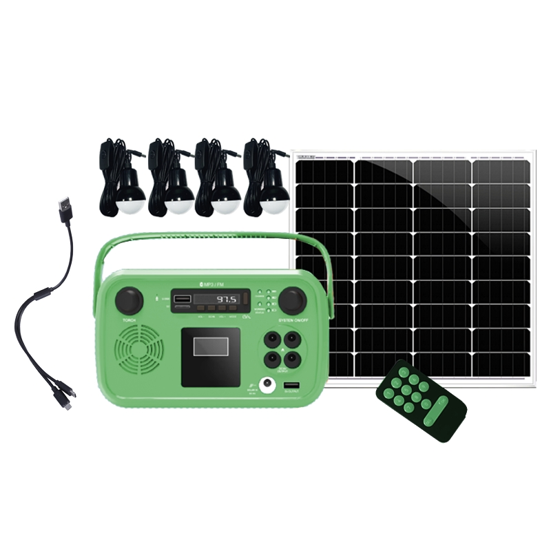 Solar Home System Pay as You Go Radio/Bluetooth Speaker/Flashlight/ LED Bulbs Functions