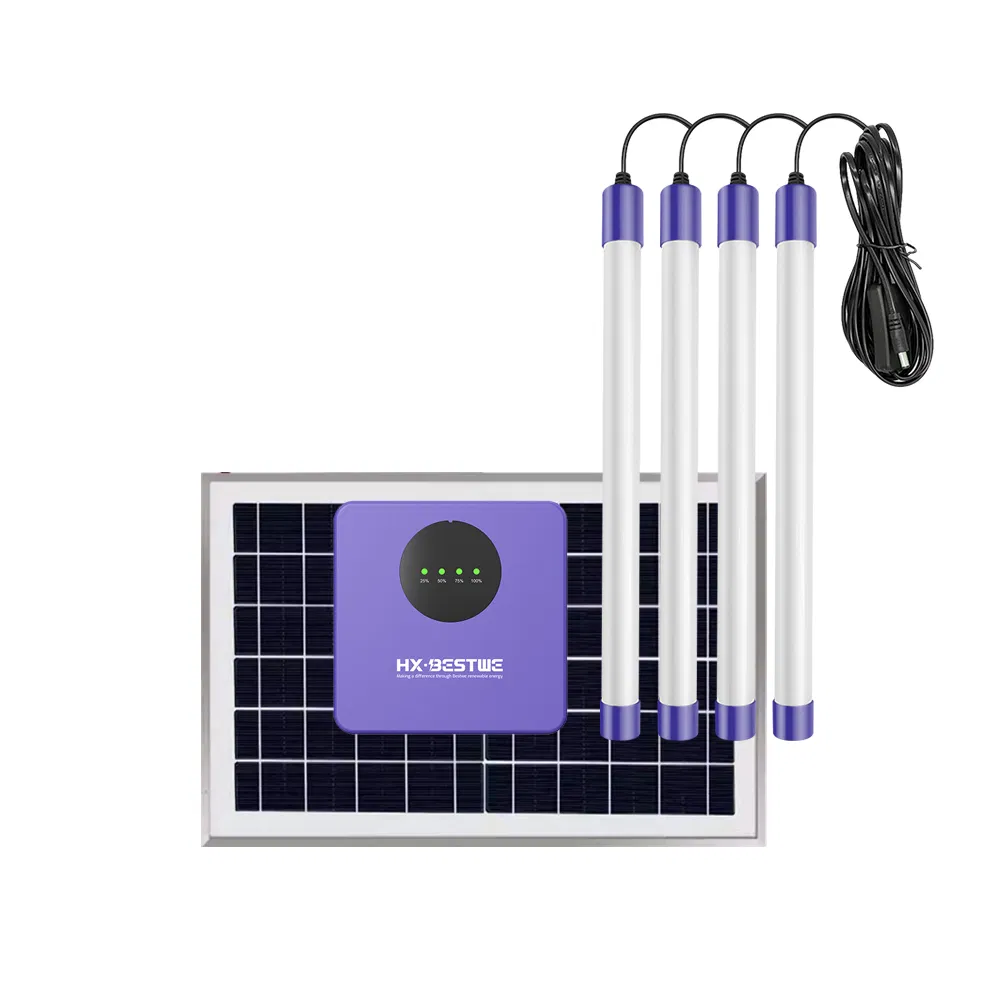 4 LED Tube Light Mini Portable Solar Power System Smart Home Lighting System