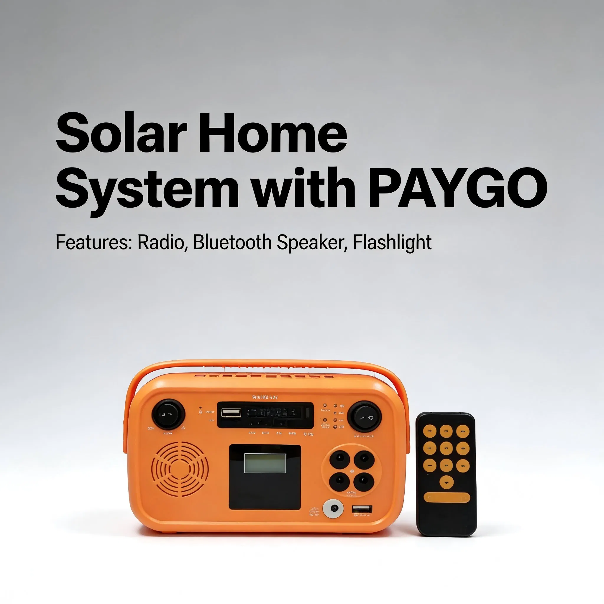 OEM/ODM/SKD Pay as You Go Solar Home System 4bulbs Flashlight Radio/Bluetooth