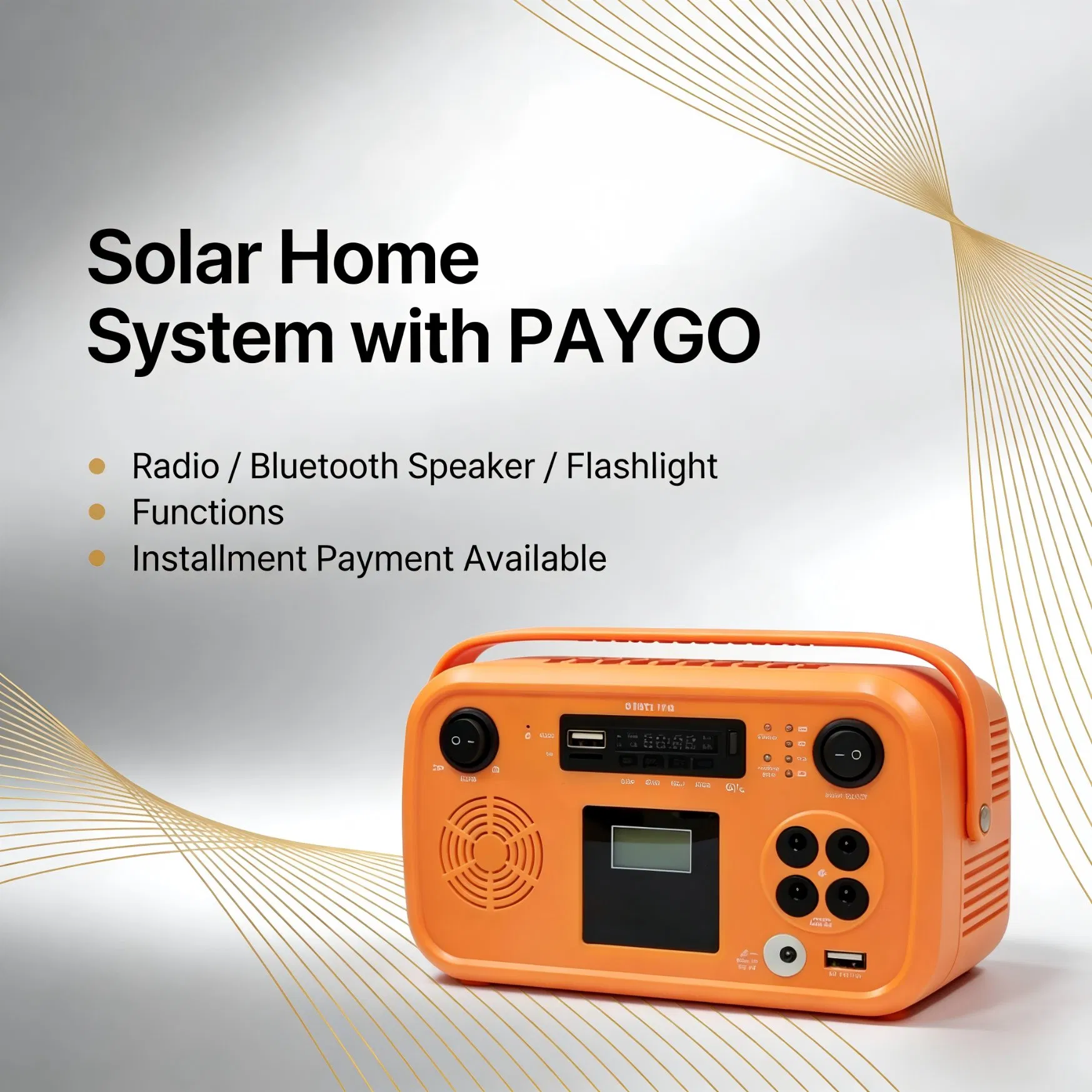 Solar Home System Pay as You Go Radio/Bluetooth Speaker/Flashlight/ LED Bulbs Functions