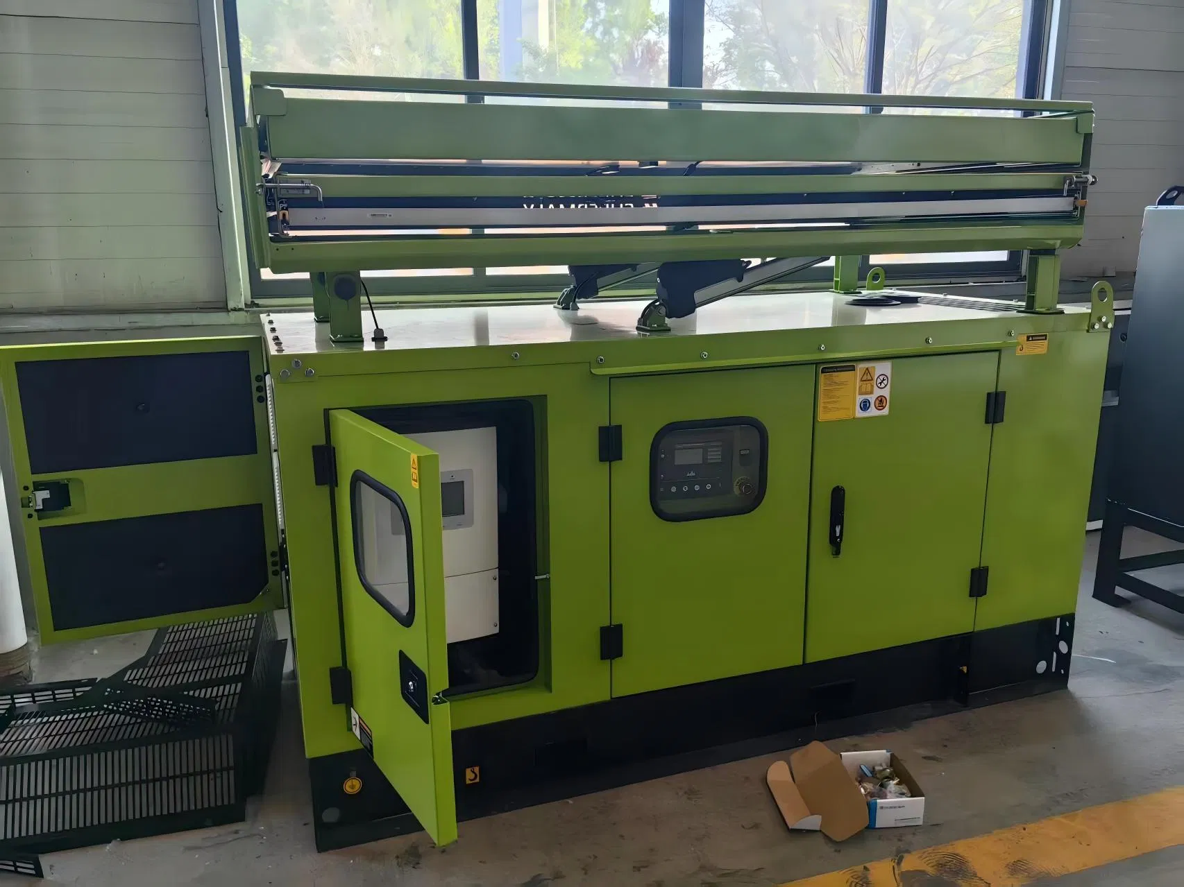 Hybrid Power Solution with Built-in Solar Panel Battery and Diesel Generator