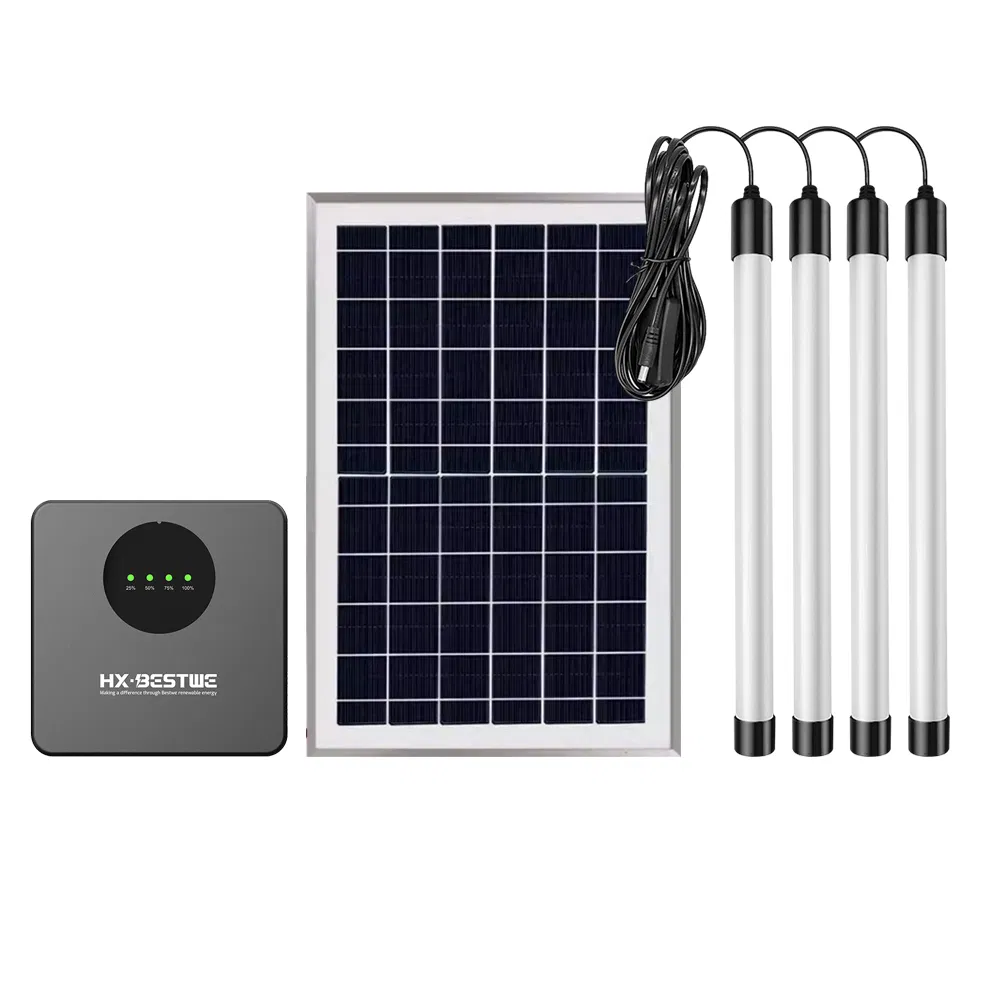 4 LED Tube Light Mini Portable Solar Power System Smart Home Lighting System