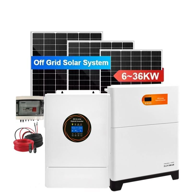 Hybrid Monocrystalline Silicon Solar Power System Kit with MPPT Controller and Lithium Lon Batteryfor Home Use
