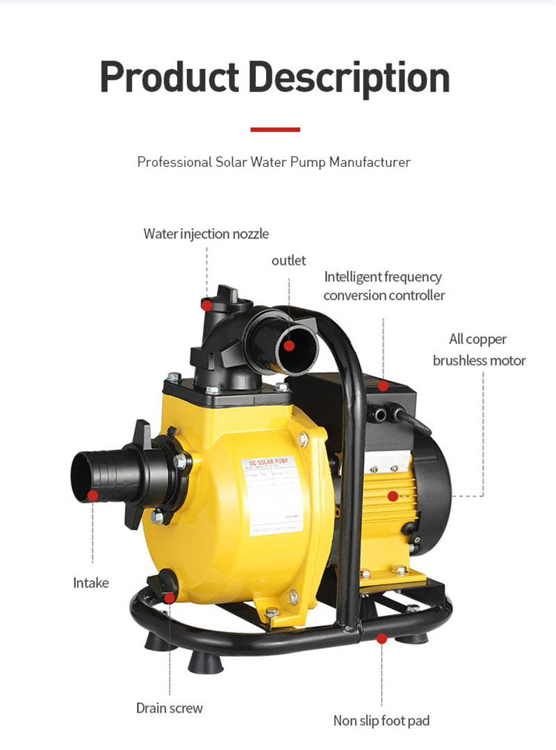 DC48V 60V 72V 1.1kw 1.5kw 2.2kw Self-Priming Solar Water Pump