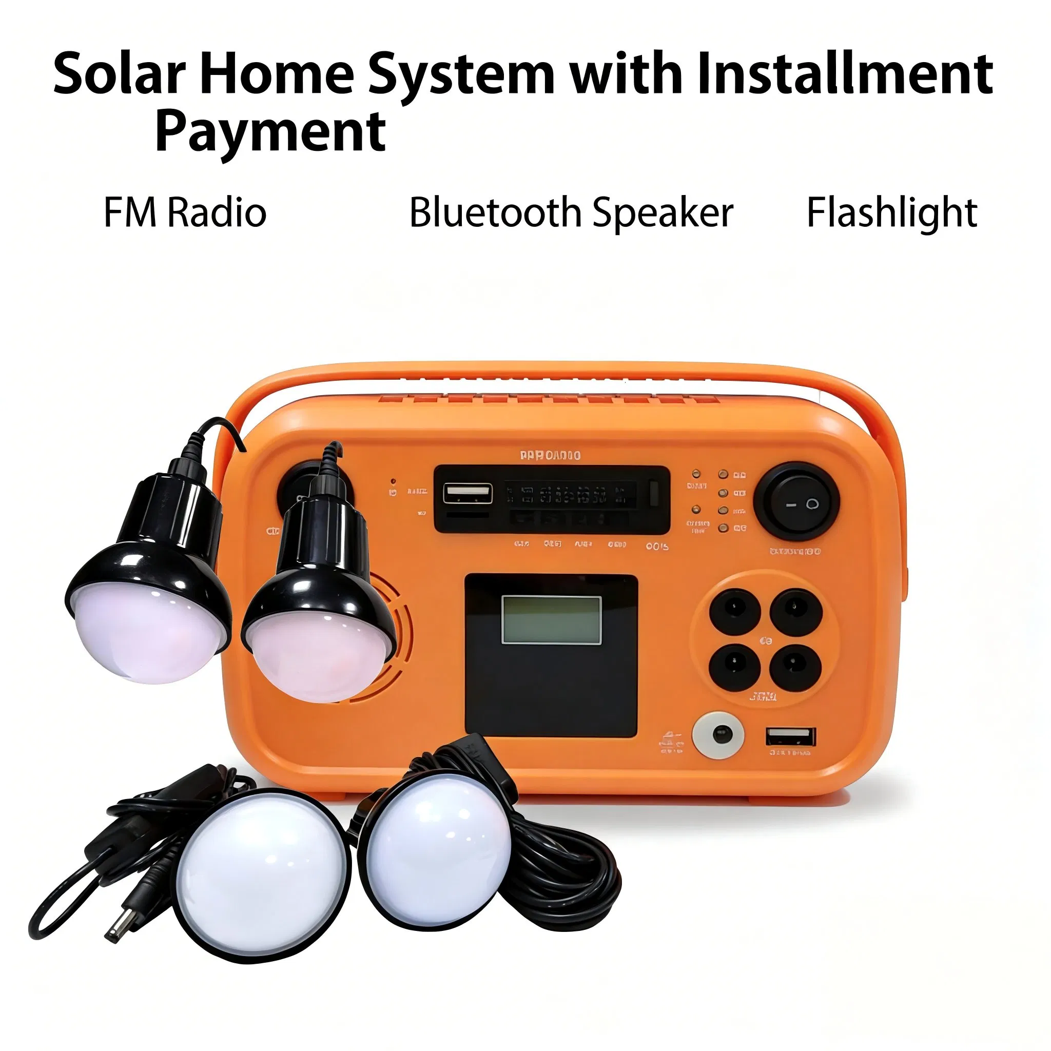 Solar Home System Pay as You Go Radio/Bluetooth Speaker/Flashlight/ LED Bulbs Functions