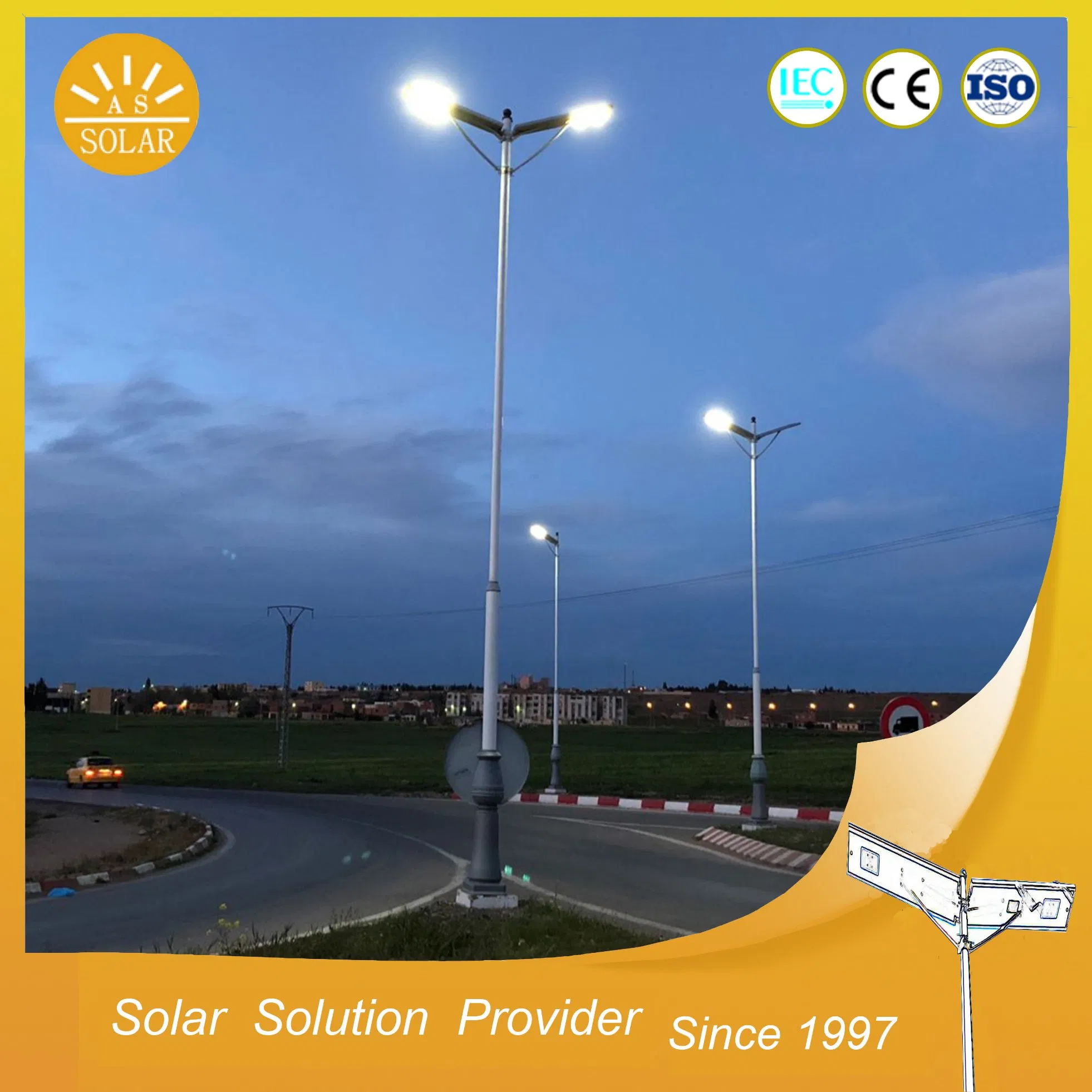 Factory Direct IP65 CREE Chip 50W Solar LED Street Lighting