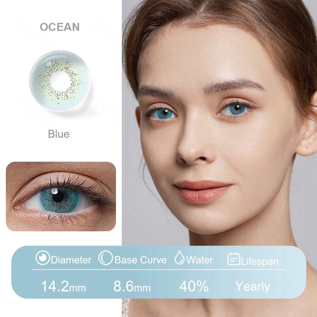 Free Contact Lens Freshgo Yearly Eye Lenses Natural Color Lentes De Contacto Soft Cosmetic Coloured Contact Lenses
