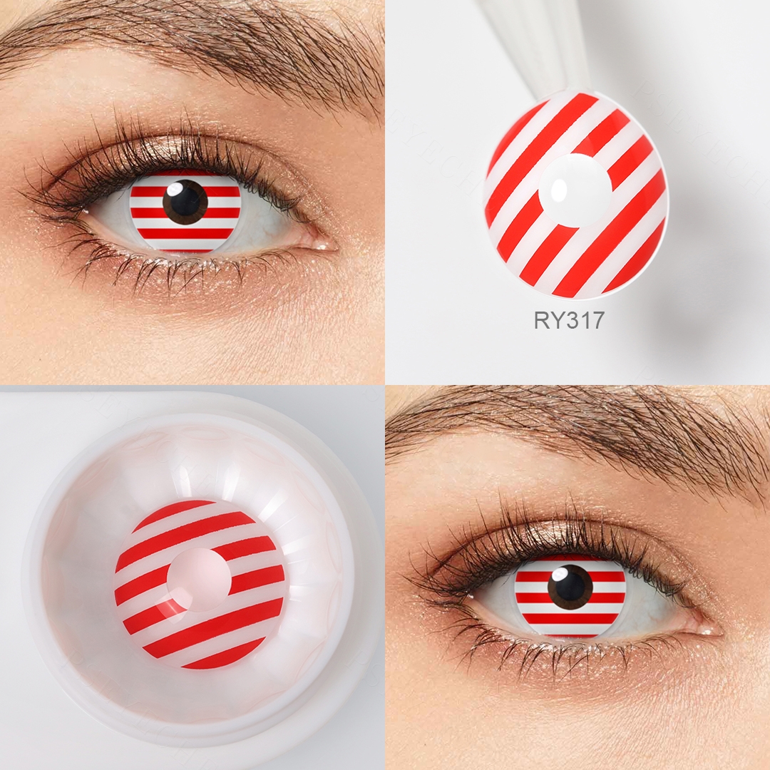 Free Sample Pseyeche Halloween Contact Lenses Cosplay Colored Contact Lenses Crazy sharingan Contact Lenses Lentes De Contacto