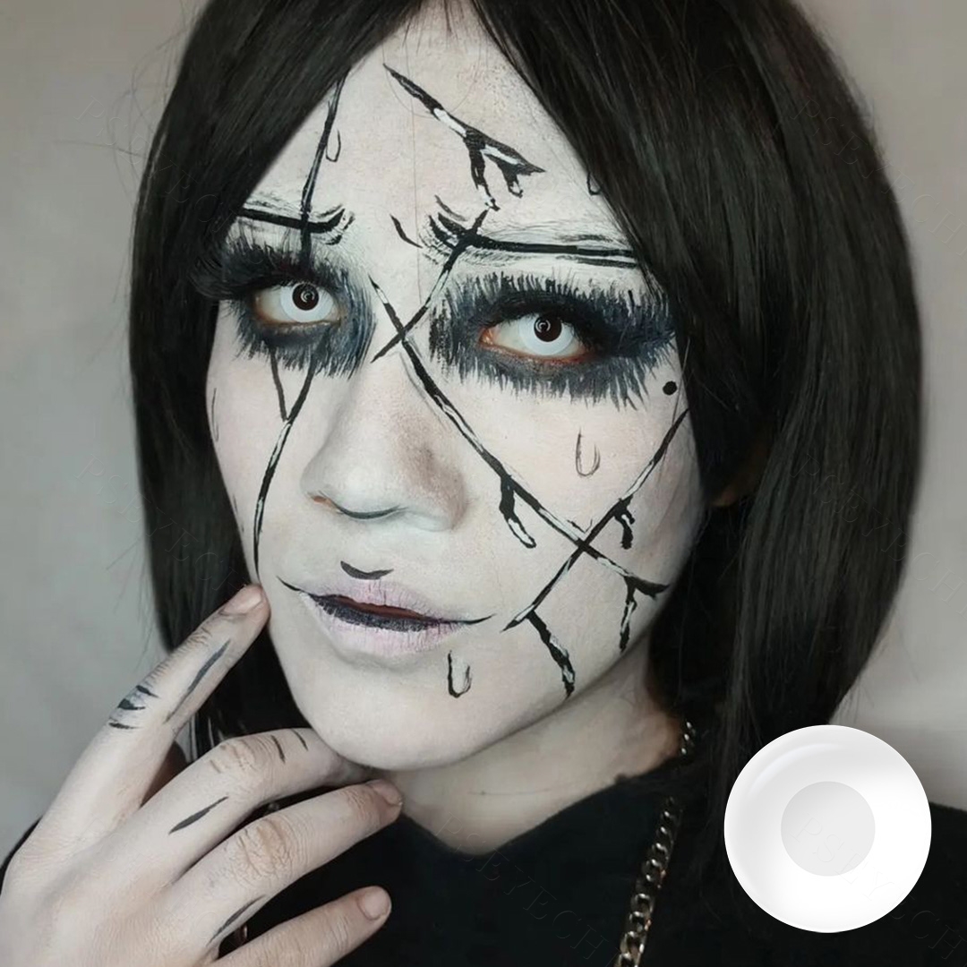 PSEYECHE Cosplay Blind Halloween Contact Lens Blackout Eyes Contact Lenses Crazy Eyes Contacts