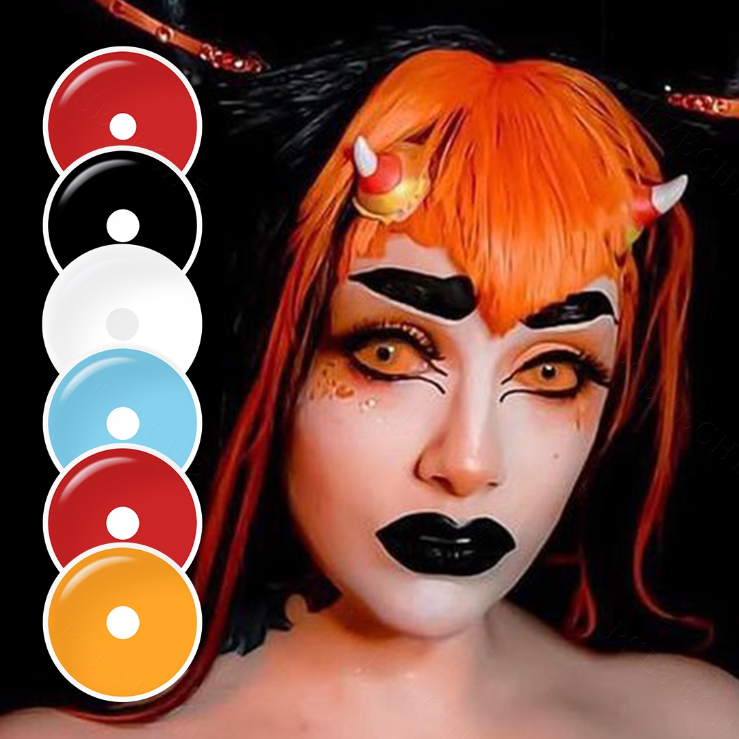 Psyeche 22mm Sclera Lenses Full Eye Contact Lenses Big Size Colored Contacts 1 Tone Black Contact Lenses Cosplay Anime Eye Lens