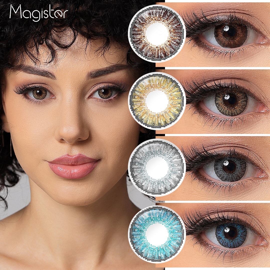 Free Sample MAGISTER Star 3tone Colored Contact Lenses Green Contact Lenses Lens Lentes De Contacto Emballage Lentille
