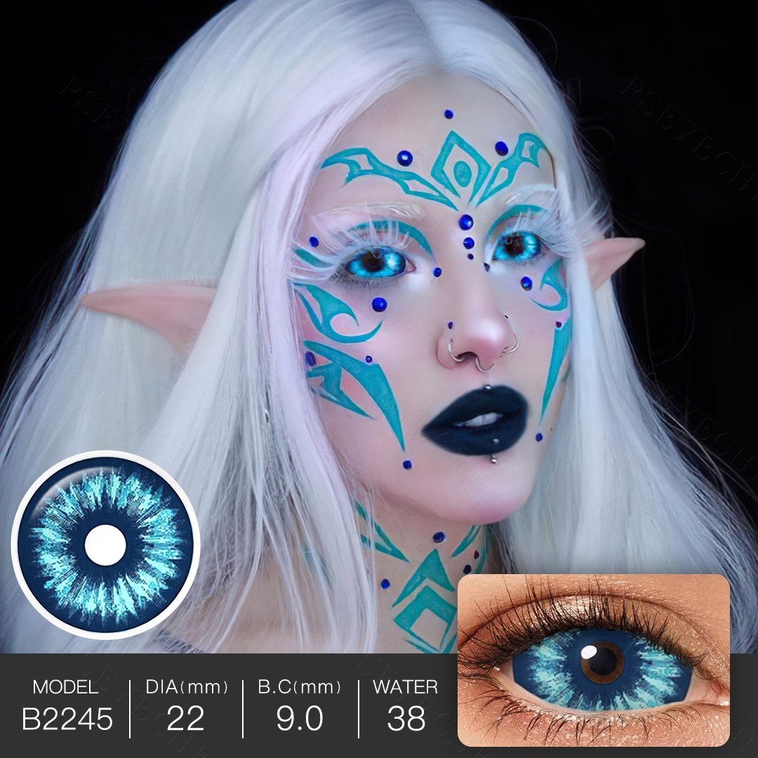 Free Shipping Pseyeche Sclera Lenses Cosplay Sclera Lens 22mm Sclera Contact  Lenses Snowy Night Full Eye Lentes De Contacto