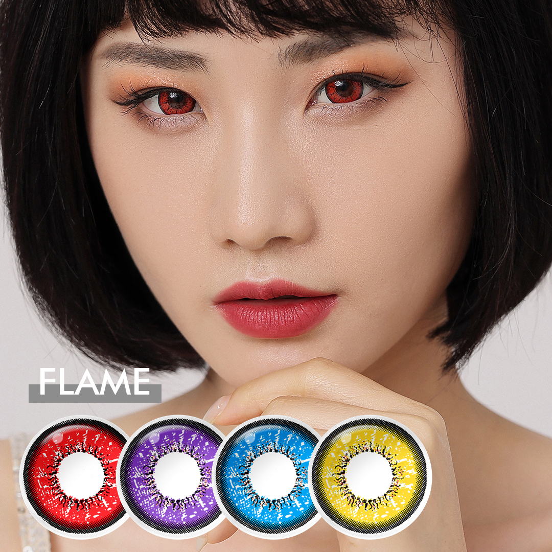 Free Sample Flame 6 Colors Contact Lenses Contacts Soft Lens Lentes De Contacto for Eye Cosmetic Color Magister Contact Lens