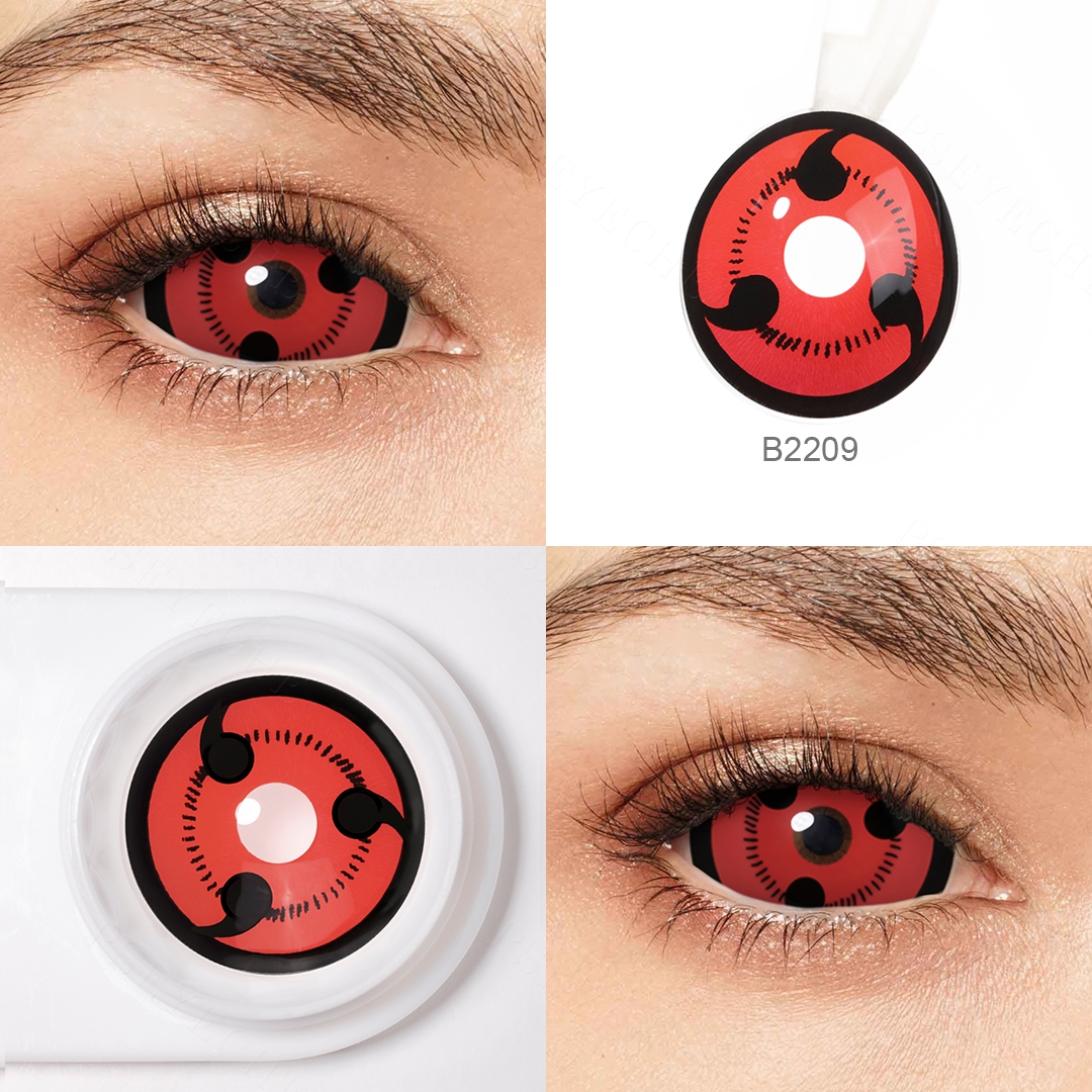 Hot Pseyeche Sclera Contact Lenses 22mm sharingan Anime Style Sclera Lenses Big Contact Lenses Cosplay Eye Lens Lentillas
