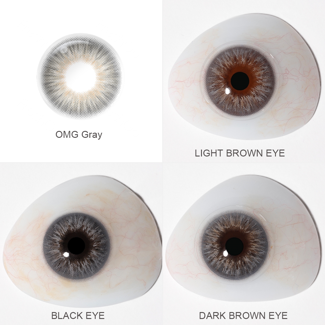 Free Sample OMG Gray Colored Contact Lenses Color Contact Lens Lentille De Couleur Naturel Les Lentilles De Couleur Lensa Kontak