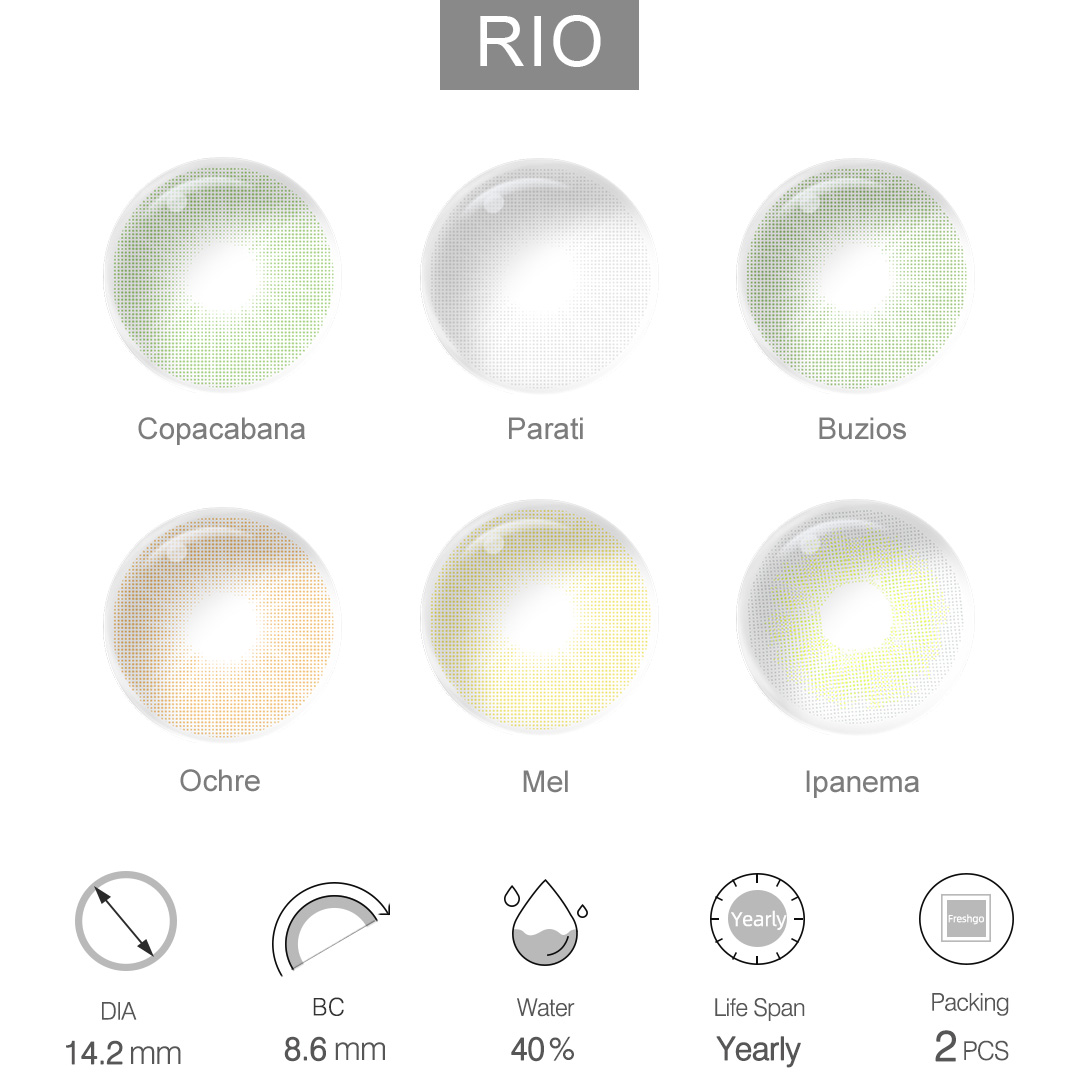 Free Shipping Freshgo Eye Lenses Color Natural Contact Lens RIO Wholesale Lentillas Custom Soft Yearly Colored Contacts for Eyes