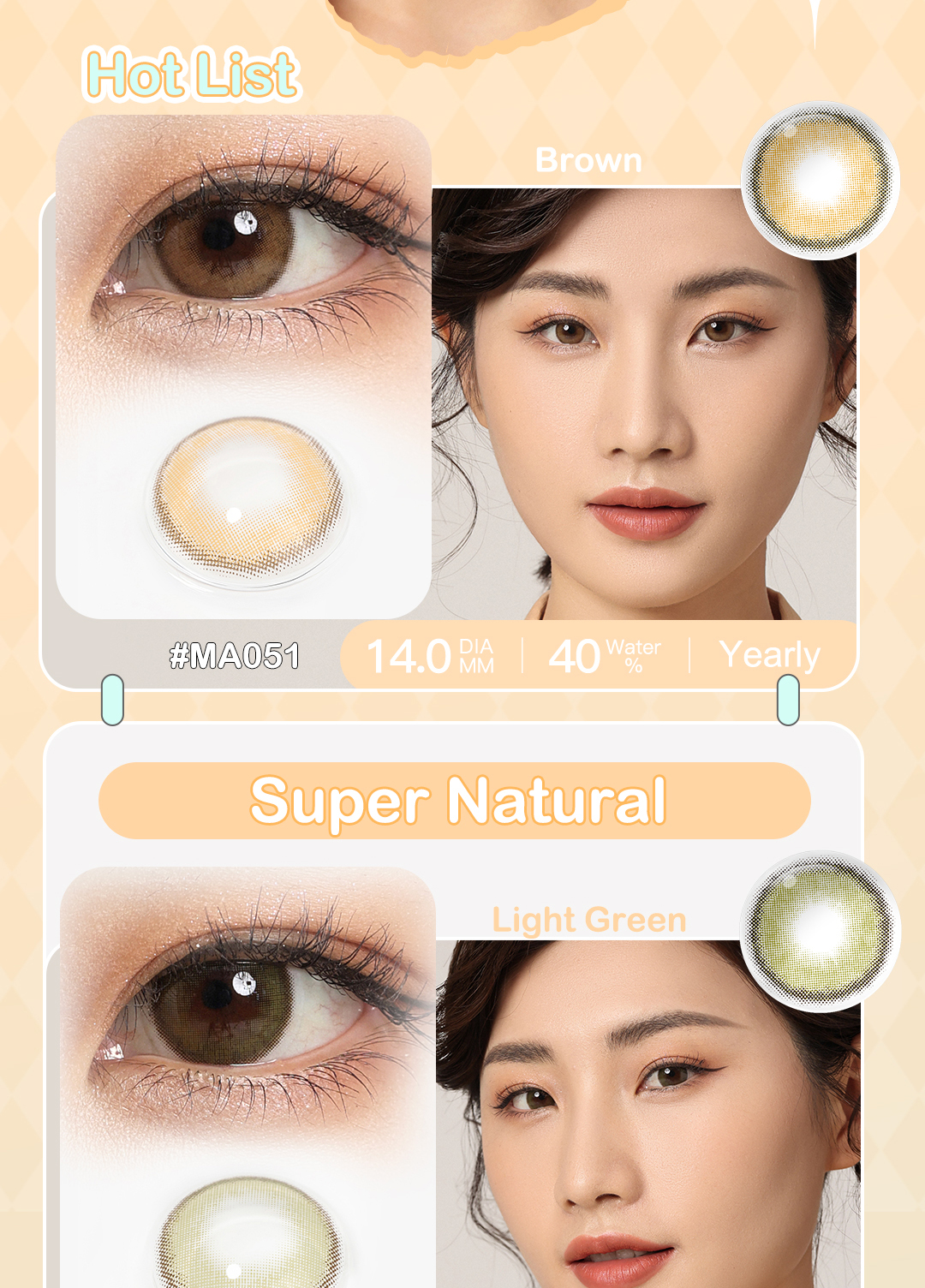Natural Colored Contact Lenses Grid 2