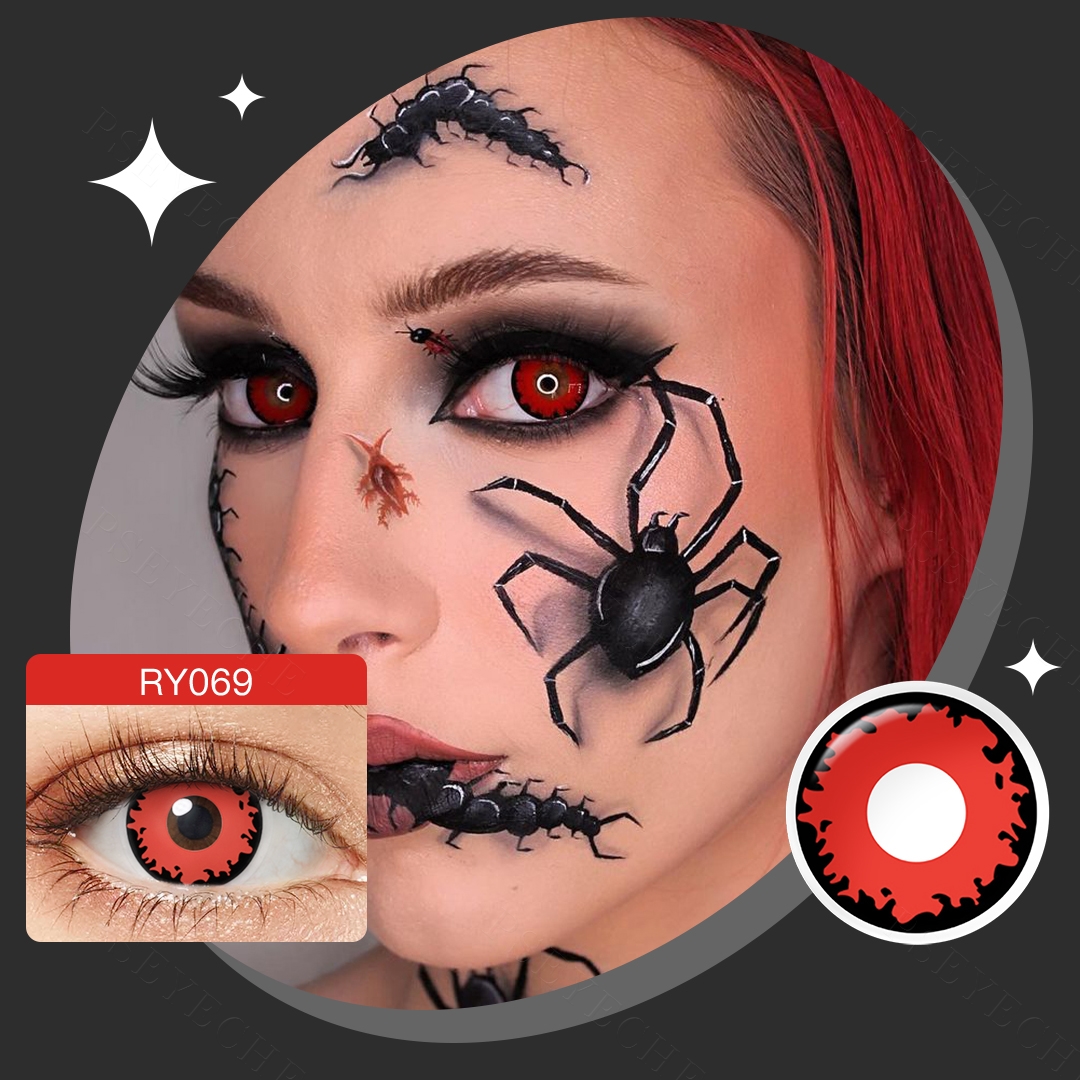 Free Shipping Pseyeche  Halloween Contact Lenses Yellow Wolf Eyes Colored Contacts Cosplay Crazy Lenses Lentes De Contacto