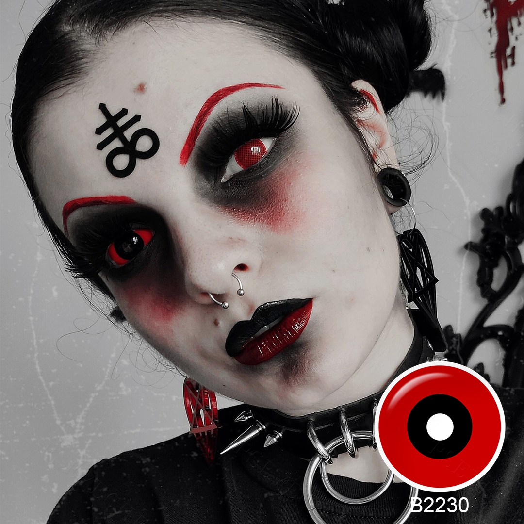 Free Sample Pseyeche Sclera Lens Contact Lenses Black Red Sclera Lens 22mm Cosplay Halloween Use Sclera Lens Contact Lenses