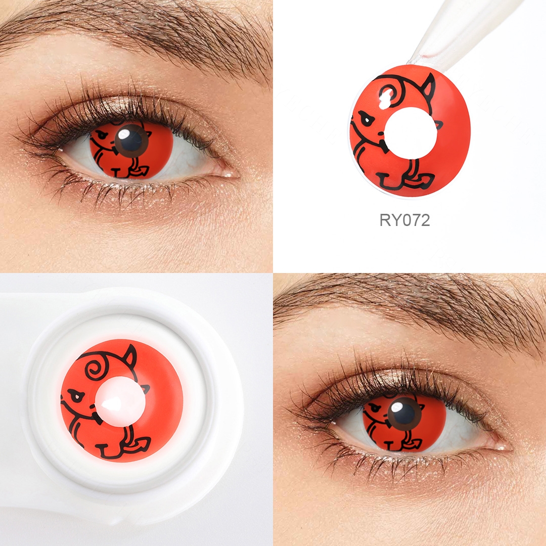 Free Shipping PSEYECHE Hot Selling  sharingan Contact Lenses Blood Bat Halloween Contacts Being Lucifer Cosplay Contacts