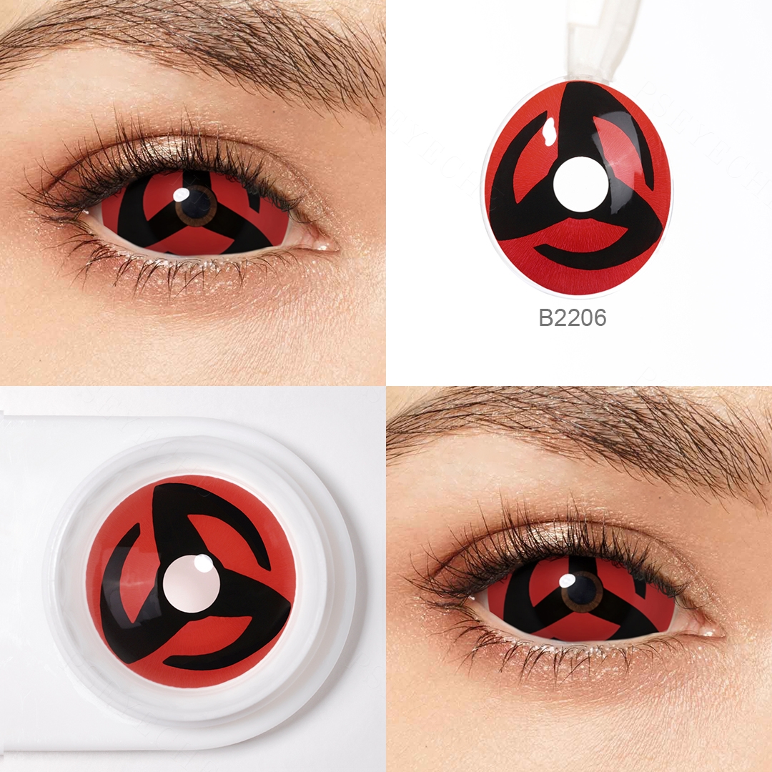 Hot Pseyeche Sclera Contact Lenses 22mm sharingan Anime Style Sclera Lenses Big Contact Lenses Cosplay Eye Lens Lentillas