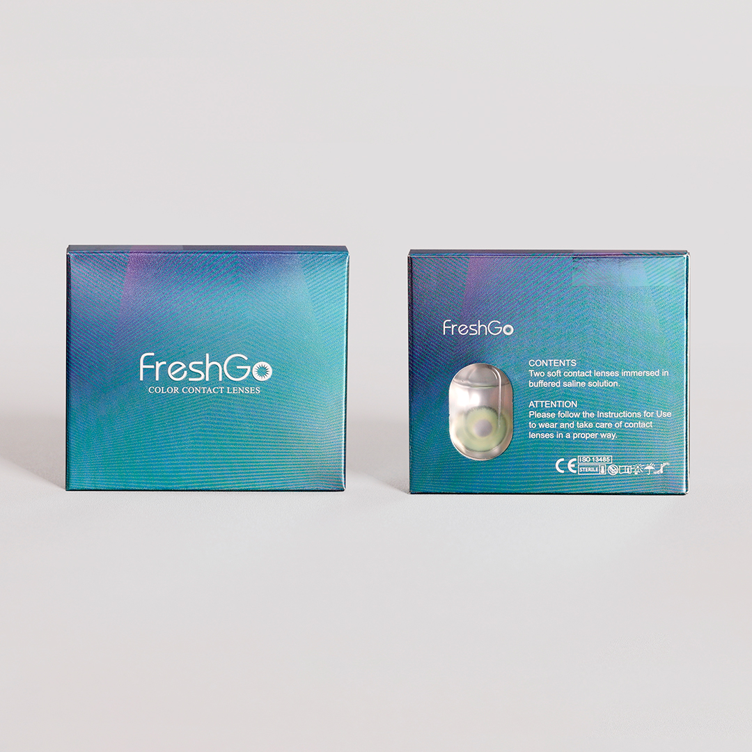 OEM Design Free 3 Tone Lenses Eye Contact Paper Box Yearly Colored Contacts Custom Logo Contact Lenses Packaging for Eyes