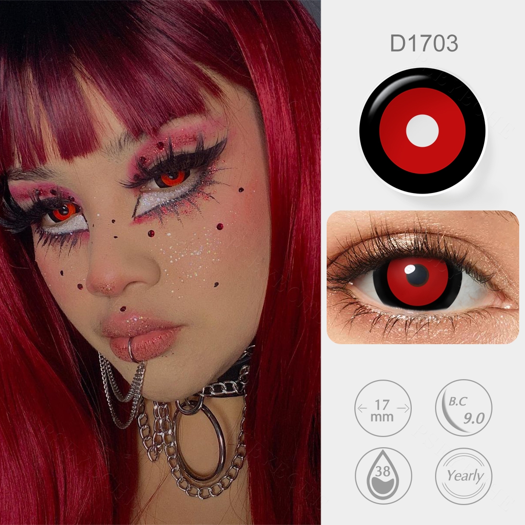 Black Ring Red Mini Sclera Lenses