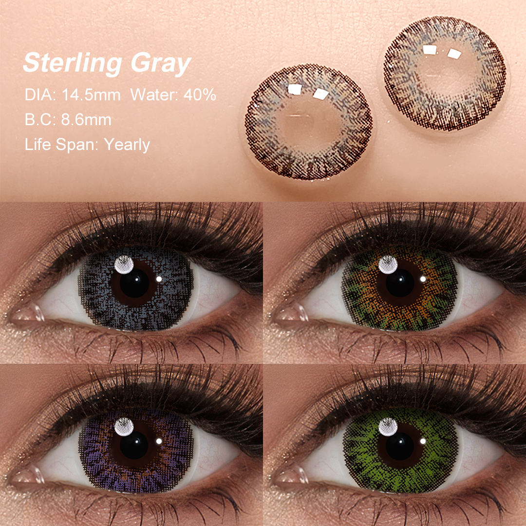 Free Shipping Fresh Natural Look 3 Tone Soft Lens Contacts Colored Eye Contact Lenses Wholesale 1 Year OEM Paper Box