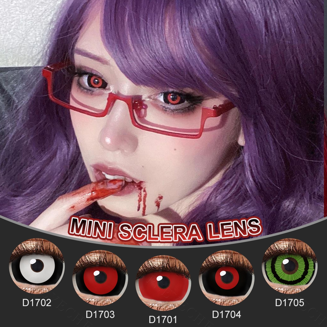 Pseyeche Mini Sclera Infrared Contact Lenses for Halloween Cosplay Crazy Eye Contacts Hollywood Contact Lens Lentille sharingan