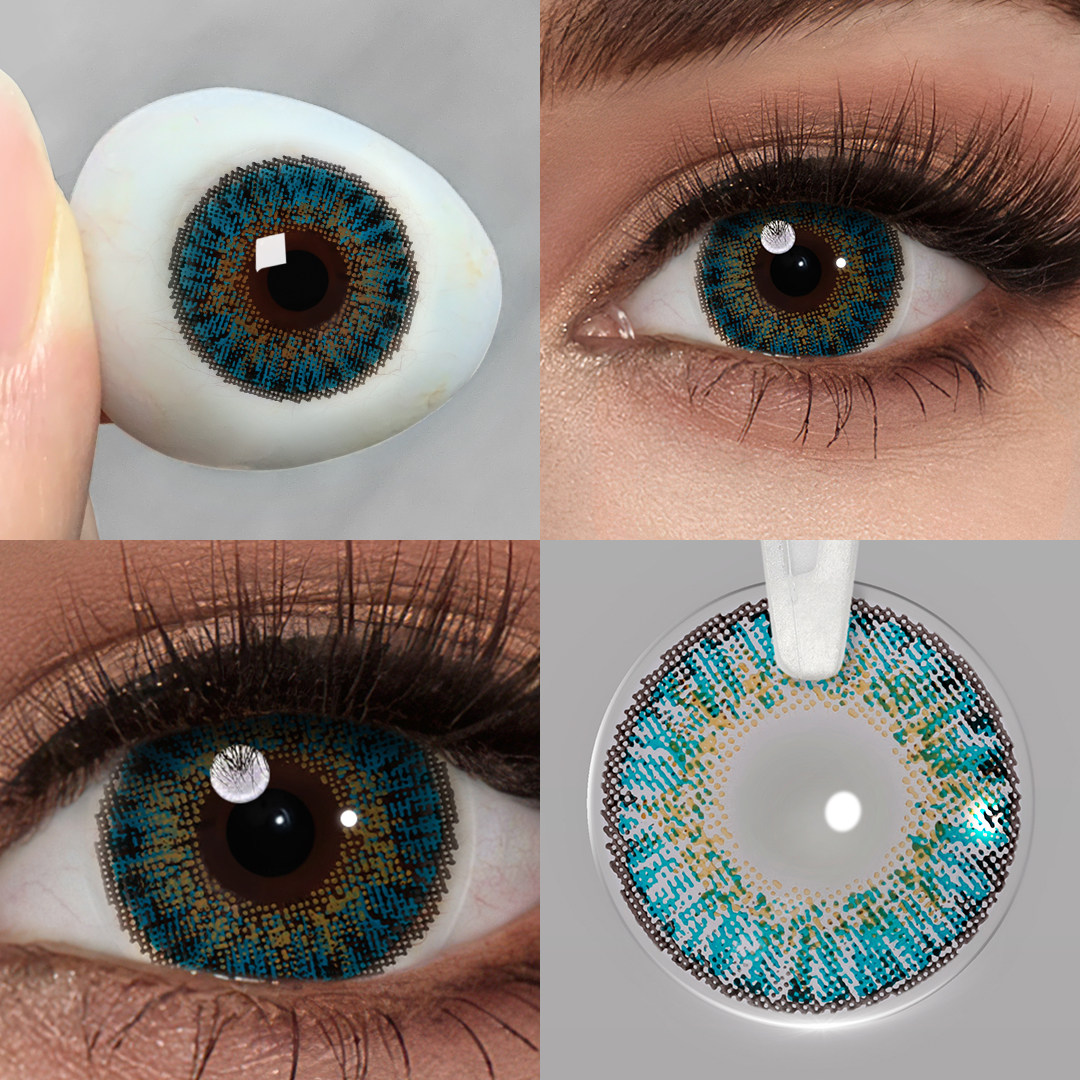 Free Shipping Fresh Natural Look 3 Tone Soft Lens Contacts Colored Eye Contact Lenses Wholesale 1 Year OEM Paper Box