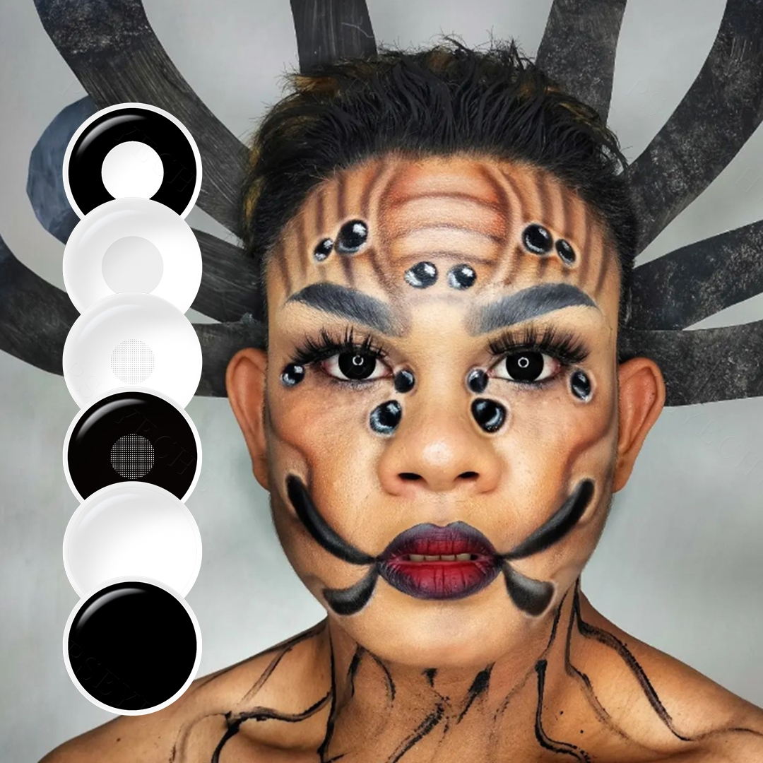 Free Shipping Pseyeche Contact Lenses White Halloween Contact Lenses sharingan Cosplay Eye Lens  Lentilles De Contact