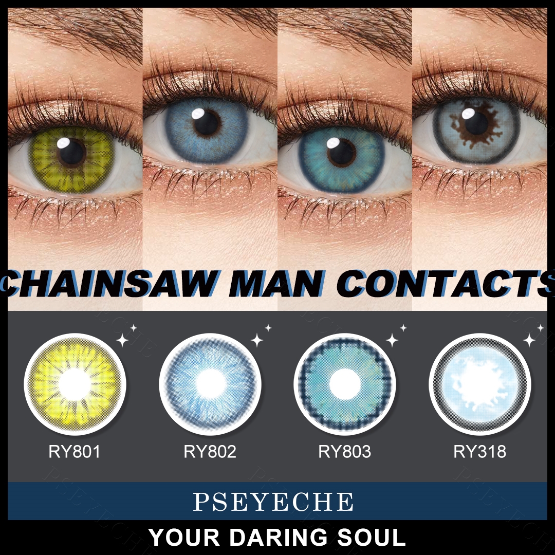 Free Shipping Chainsaw Man Halloween Contact Lenses Pseyeche Hollywood Eye Cosplay Soft Lens Lentes De Contato