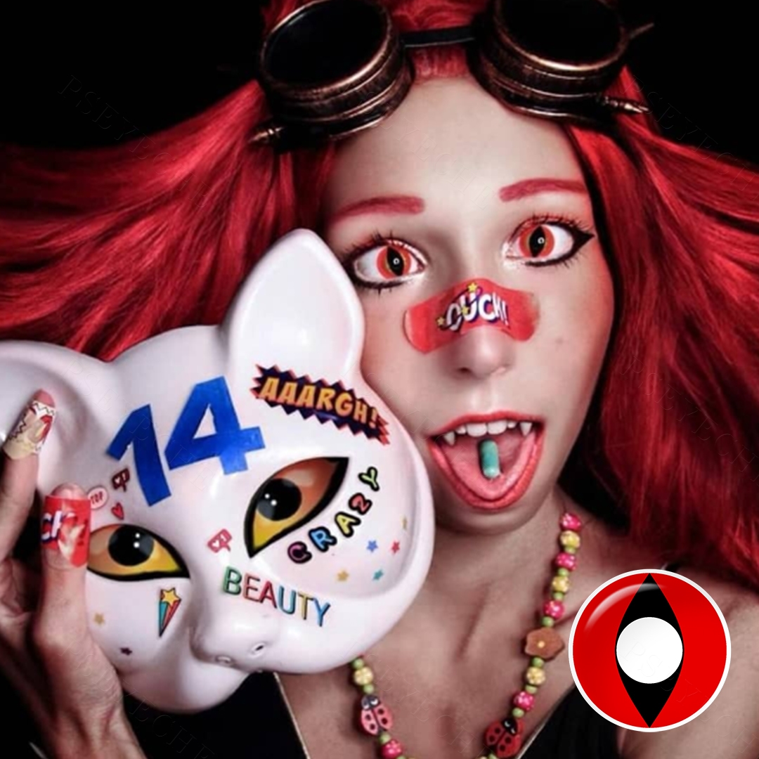 Free Samples Pseyeche Cat Eye Contact Lenses Hollywood Crazy Soft Lens Anime Cosplay Halloween Contacts Lentilles Pour Les Yeux