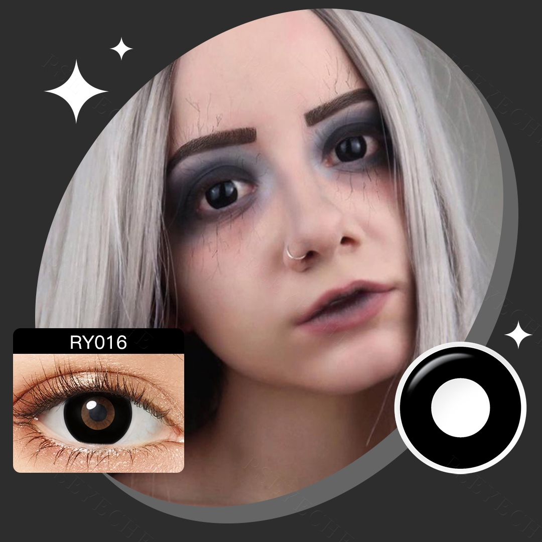Free Shipping Pseyeche Contact Lenses White Halloween Contact Lenses sharingan Cosplay Eye Lens  Lentilles De Contact