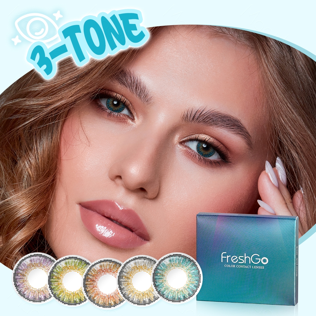 Free Sample Freshgo 3 Tone Contact Lenses Eye Contact 1 Year 14.5mm Eye Lens Contact Lenses Wholesale Eye Lens Kontaktlinsen