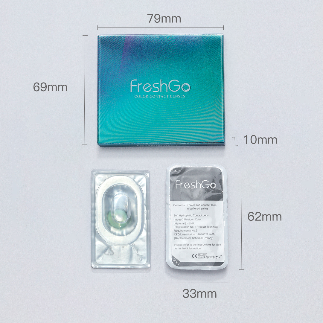 OEM Design Free 3 Tone Lenses Eye Contact Paper Box Yearly Colored Contacts Custom Logo Contact Lenses Packaging for Eyes