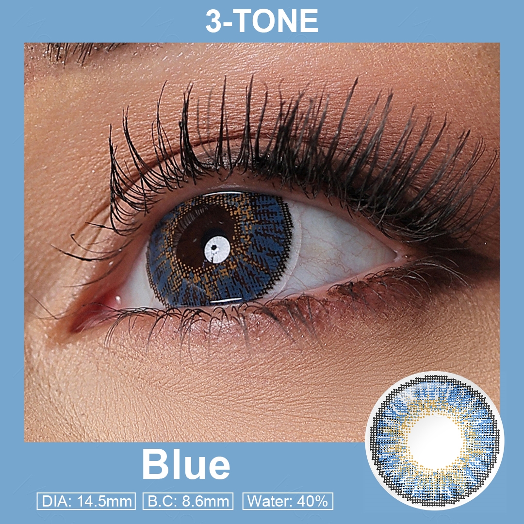 Free Shipping Fresh Natural Look 3 Tone Soft Lens Contacts Colored Eye Contact Lenses Wholesale 1 Year OEM Paper Box