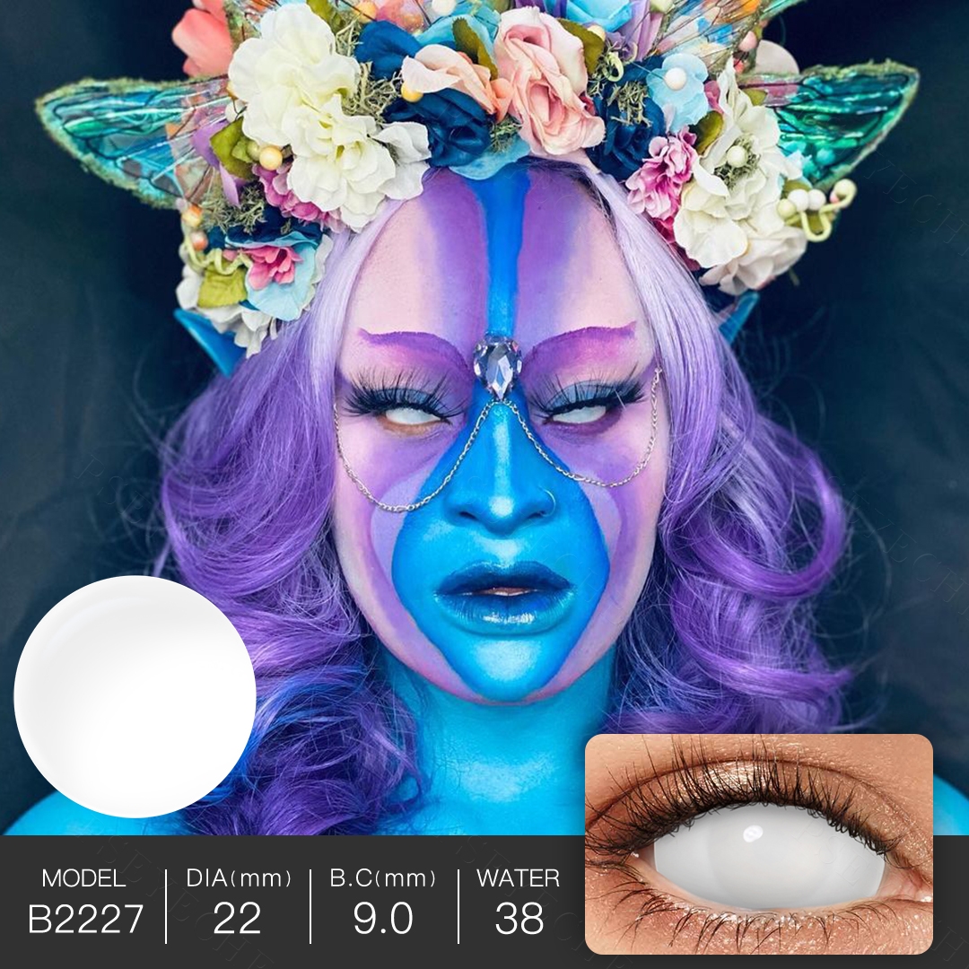 Blind White 22mm Sclera Lenses