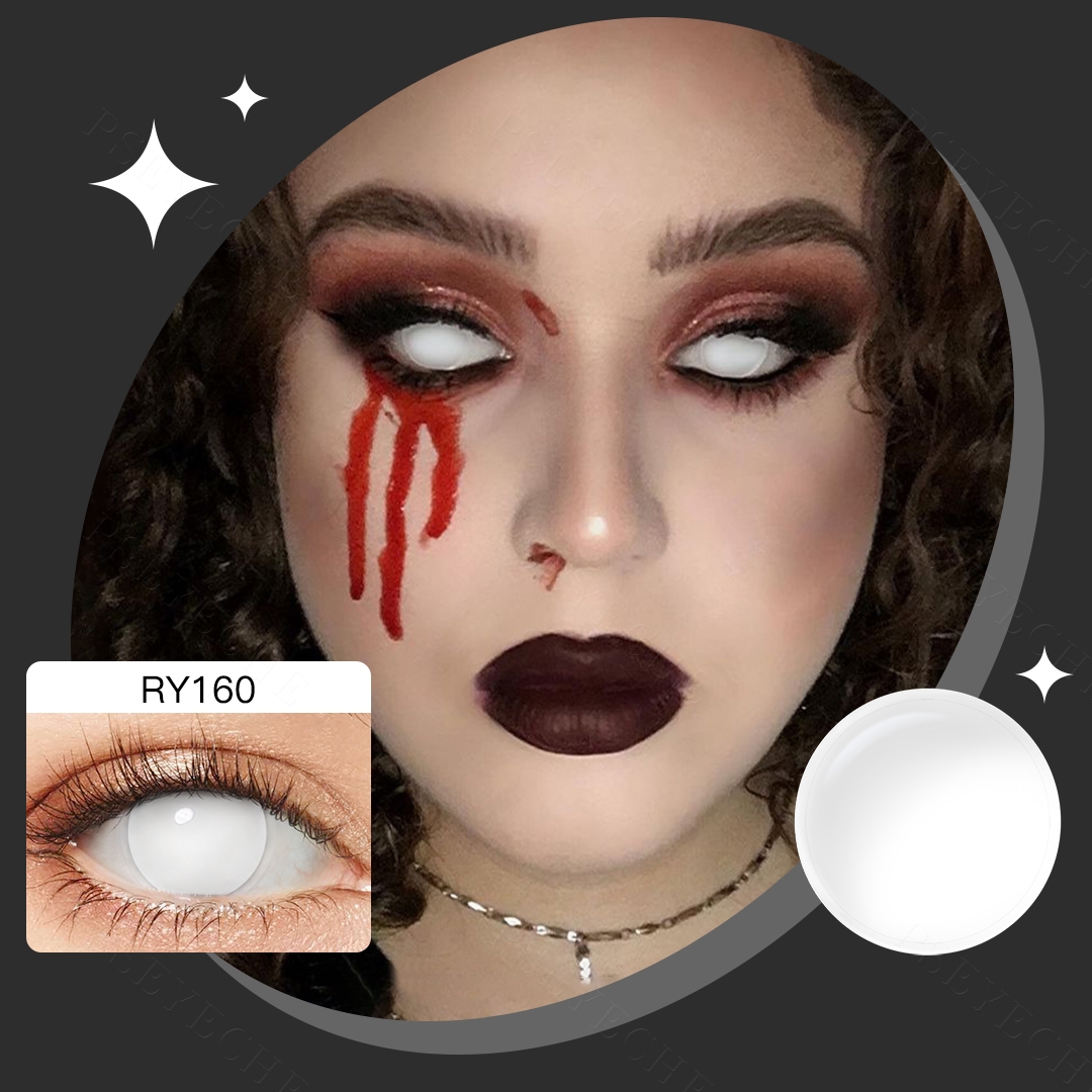 Free Shipping Pseyeche Contact Lenses White Halloween Contact Lenses sharingan Cosplay Eye Lens  Lentilles De Contact