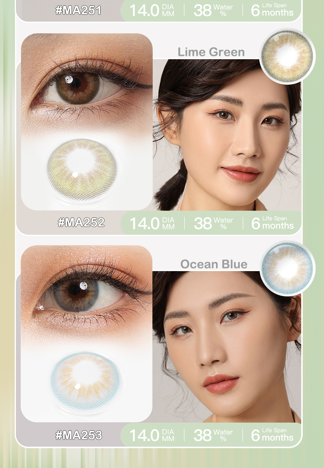 Color Contact Lenses Product Display