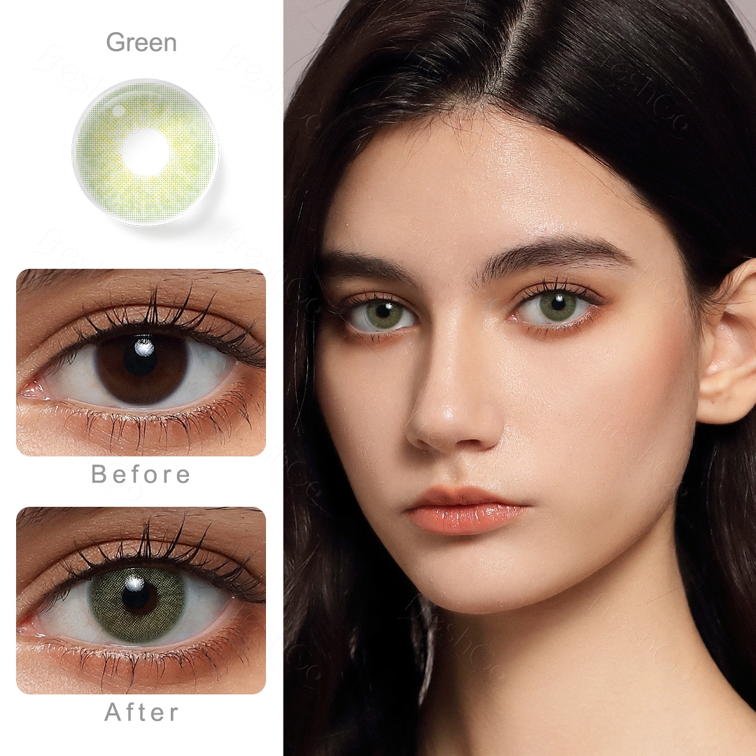 Refresh green contact lenses