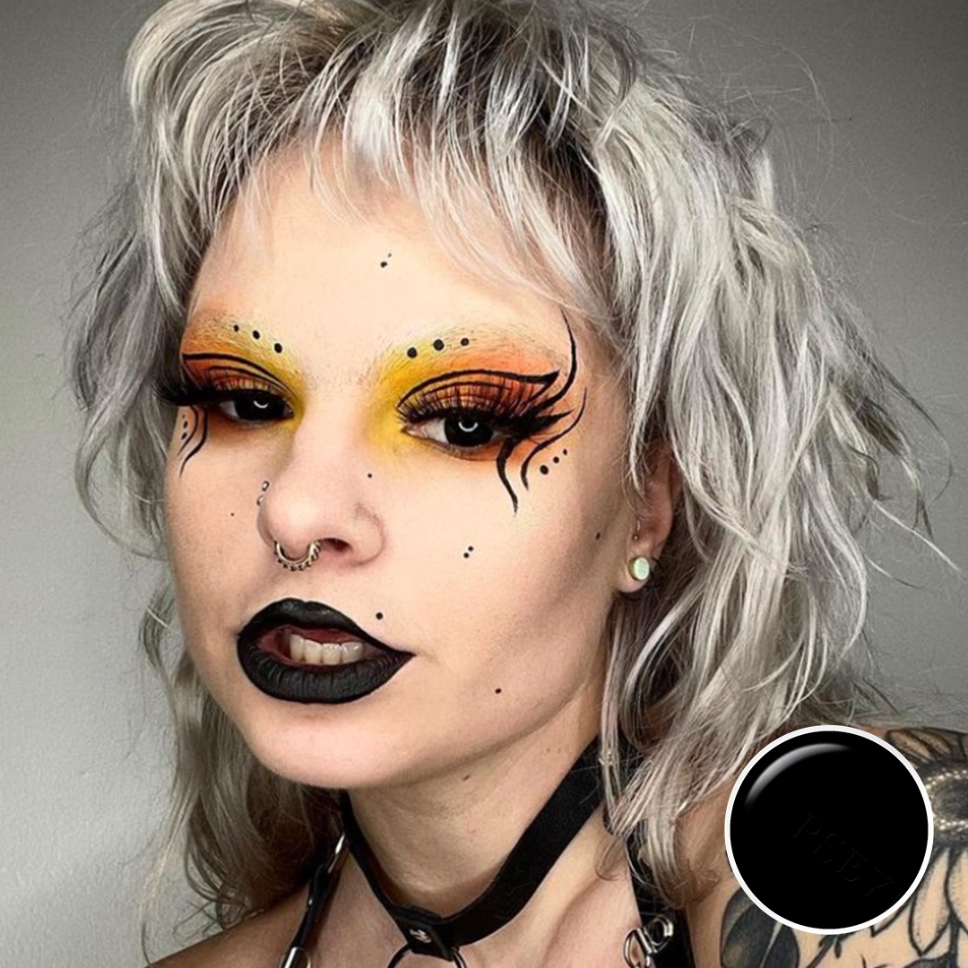 Hot Sale Pseyeche Black Out Halloween Contact Lens Pseyeche Hollywood Cosplay Soft Lens White Web Lentilles De Contact En Gros