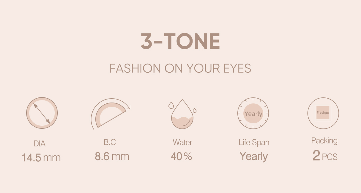 Hot Sale Freshgo Colored Contacts Eyes Lens 3 Tone 14.50mm Coloured Contact Lenses Wholesale Lentes De Contacto De Colores
