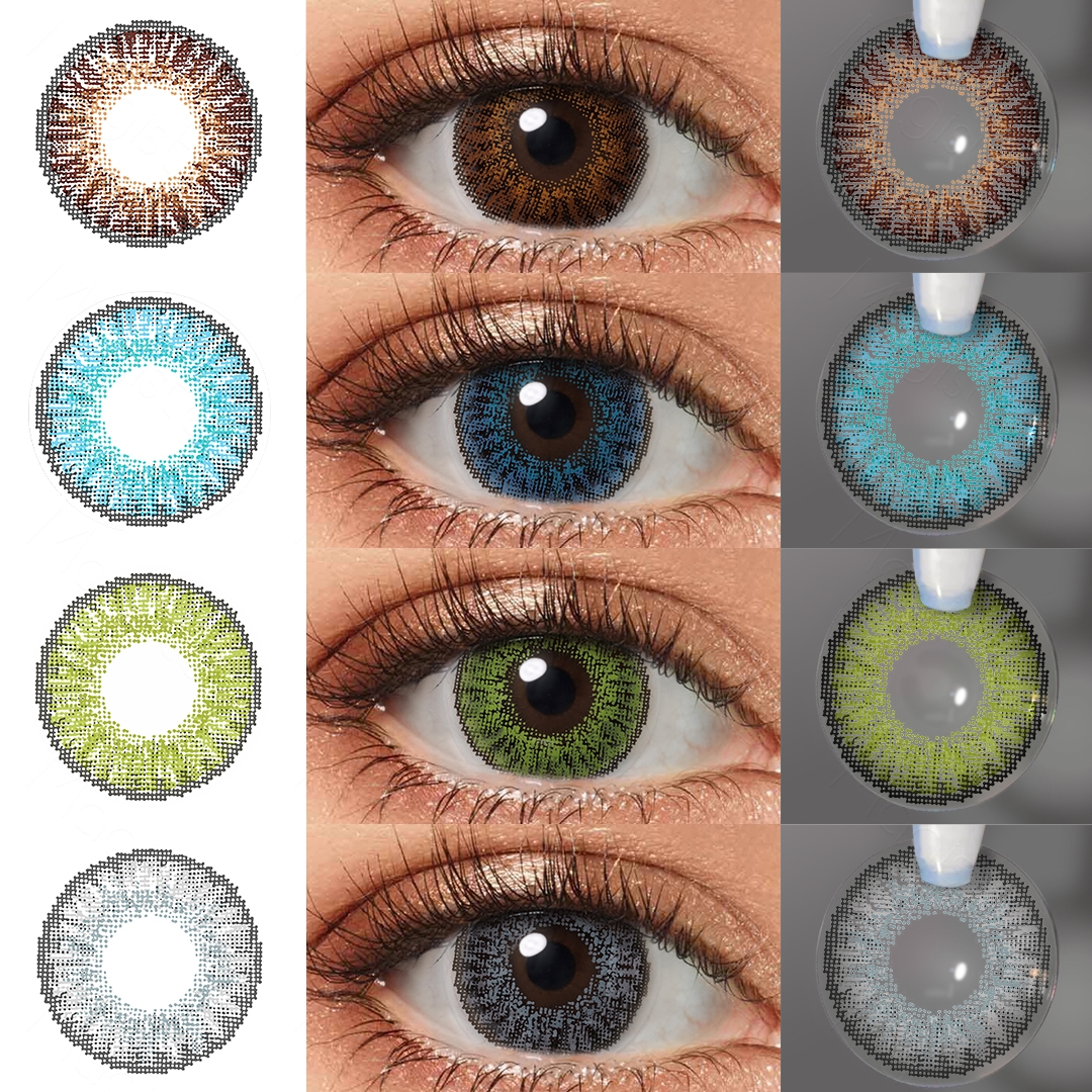 Free Shipping Freshgo 3 Tone Lenses Eye Contact 14.50mm Yearly Natural Color Eye Lens Lentes De Contacto