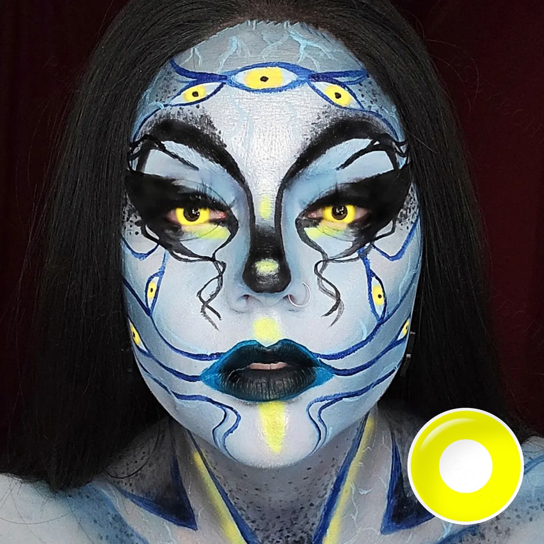 PSEYECHE Cosplay Blind Halloween Contact Lens Blackout Eyes Contact Lenses Crazy Eyes Contacts