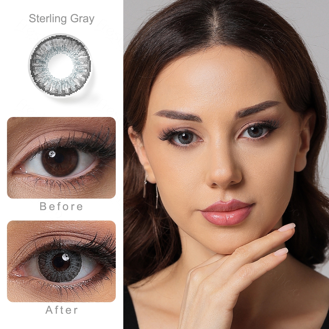 Free Sample 3 Tone Soft Lens Contacts Colored Eye Contact Lenses Fresh New Look Wholesale OEM Paper Box Lentille Oculaire