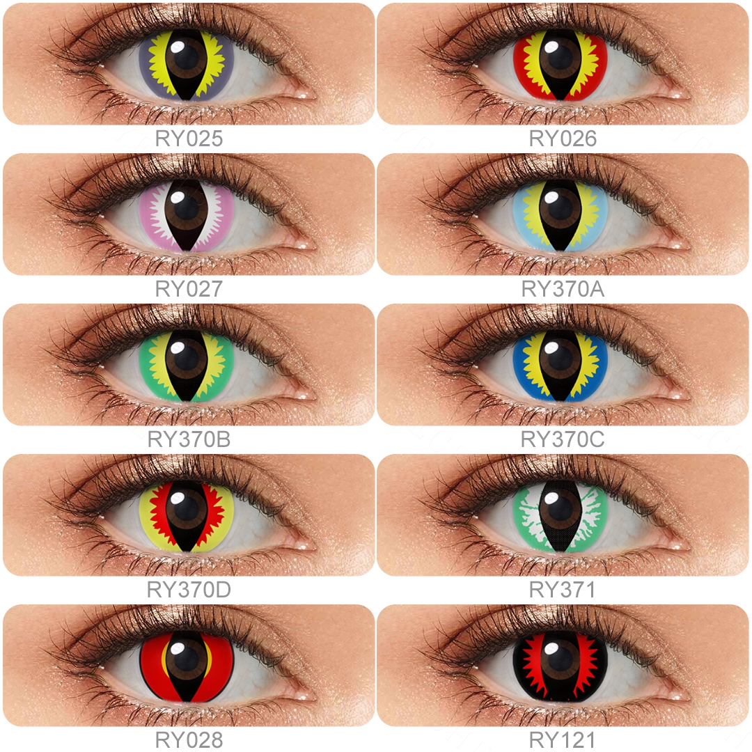 Free Sample Dragon Eye Contacts Pseyeche Hollywood Crazy Soft Lens Anime Cosplay Halloween Contact Lenses Kontaktlinsen
